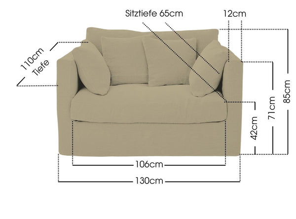 Luxus Leinen - Sofa NOMAD NEW LIN stonewashed