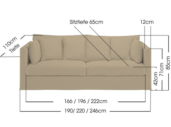 Luxus Leinen - Sofa NOMAD NEW LIN stonewashed
