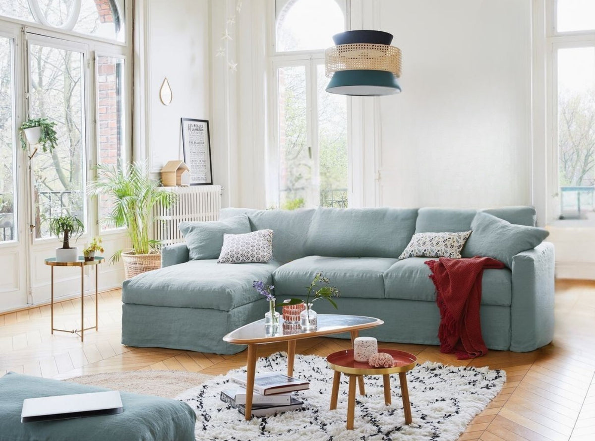 Leinen Sofa BIDART SWEET LIN mit Schlaffunktion – Style4Rooms
