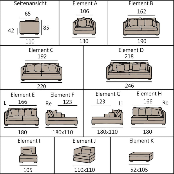 Luxus Leinen - Sofa NOMAD NEW LIN stonewashed