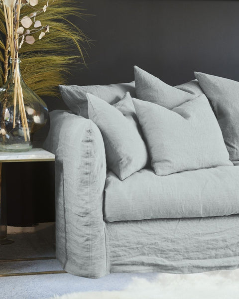 Figari 5-Sitzer Sofa – sofa weich und gemütlich aus Leinen mit durchgehendem Sitzkissen, Arm detail