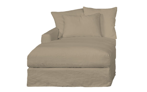 Longchair für Leinen Sofa. Bezüge abnehmbar und waschbar. 