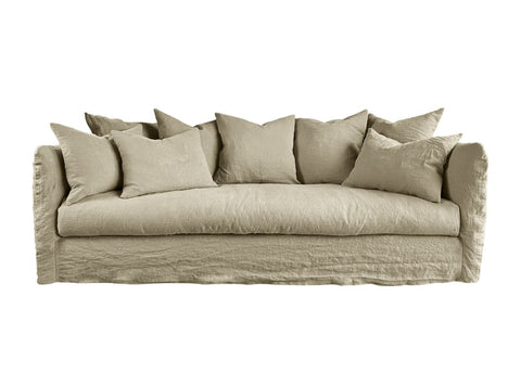 Figari 5-Sitzer Sofa – sofa weich und gemütlich aus Leinen mit durchgehendem Sitzkissen, Natur ,Beige