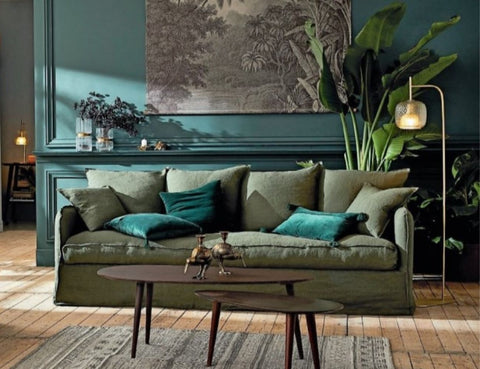 Schlafsofa Cassis mit abnehmbarem Leinen Bezug, pflegeleicht und komfortabel,  Couch mit Bett. Schlafsofa mit Matratze