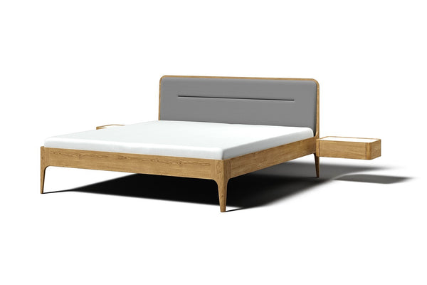 Bed AIRA with Nightstand - solid oak