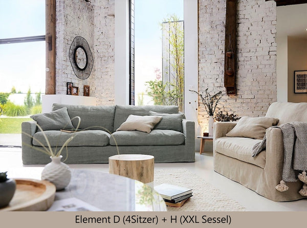 Leinen - Sofa BISCARROSSE NEW LIN stonewashed