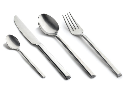 CUTLERY set Stonewashed stainless steel