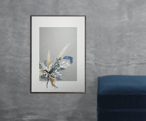 AFFICHE Vintage flower blue