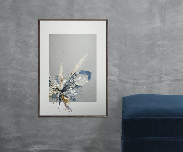 AFFICHE Vintage flower blue
