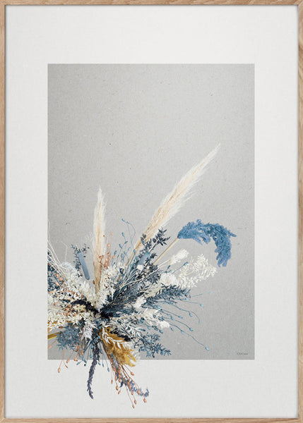 AFFICHE Vintage flower blue