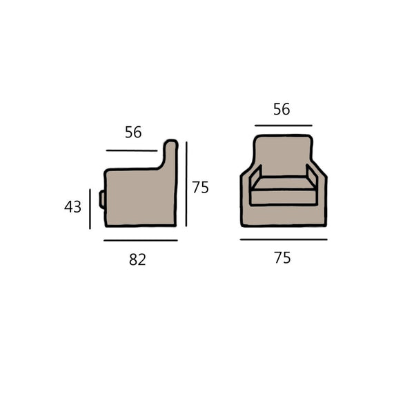 Leinen - Sessel BANDOL SWEET LIN oder NEW LIN stonewashed