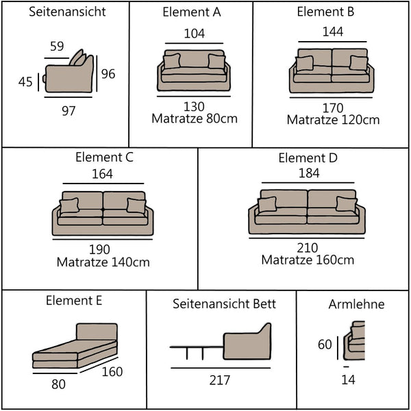 Leinen - Schlafsofa BIDART SWEET LIN