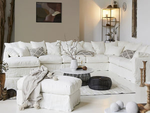 Leinen Sofa mit abnehmbaren Bezügen